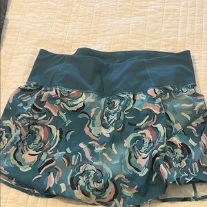 Athleta Blue Floral Mini Skirt